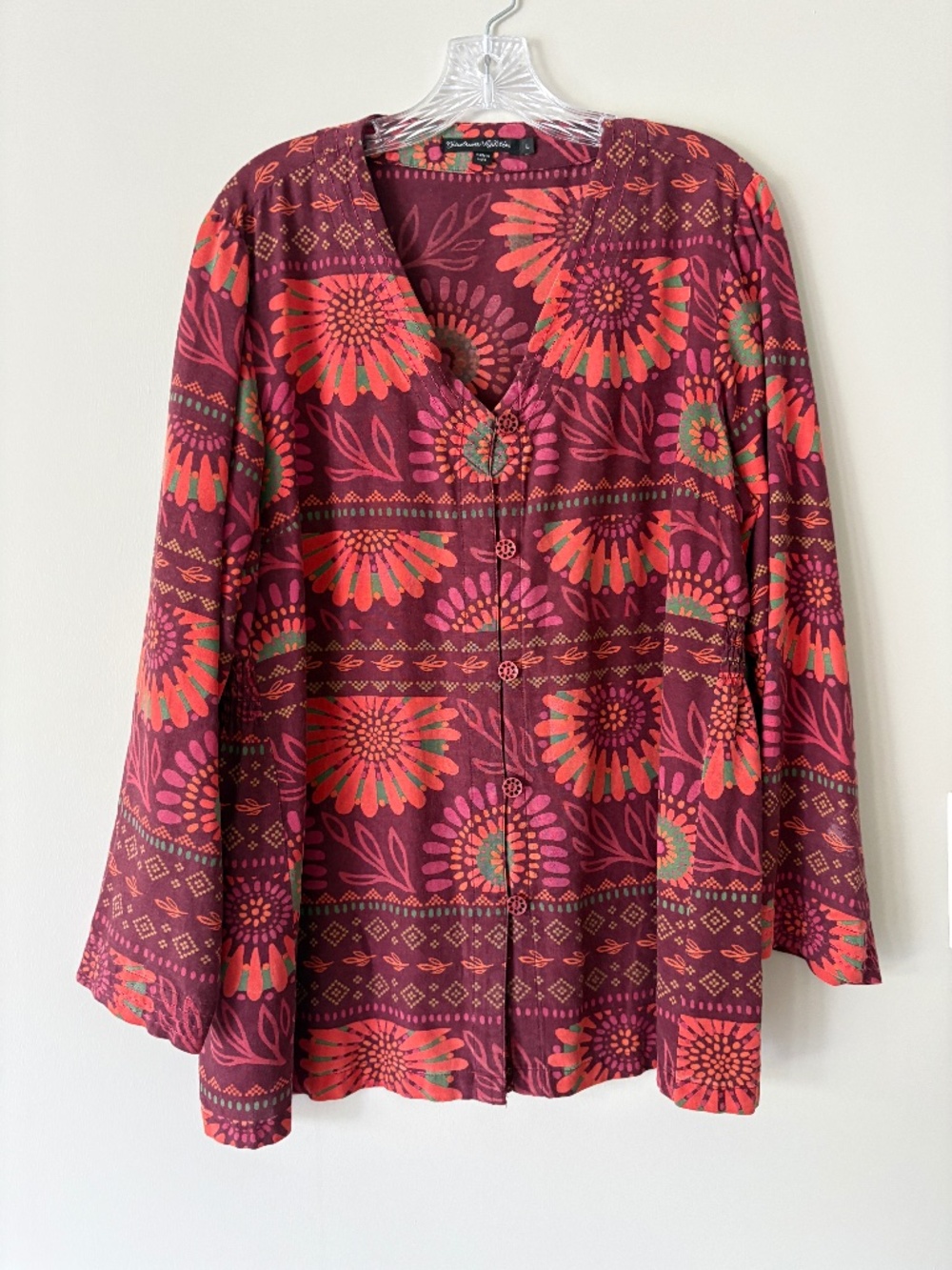 Gudrun Sjoden long sleeve button down tunic size L
